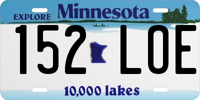 MN license plate 152LOE
