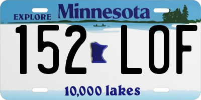 MN license plate 152LOF