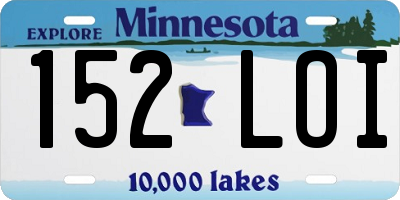 MN license plate 152LOI