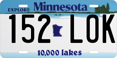 MN license plate 152LOK