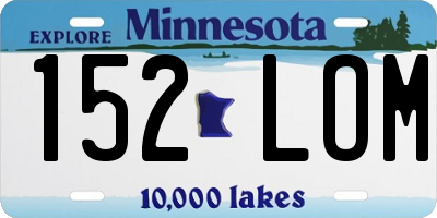 MN license plate 152LOM