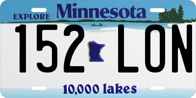 MN license plate 152LON