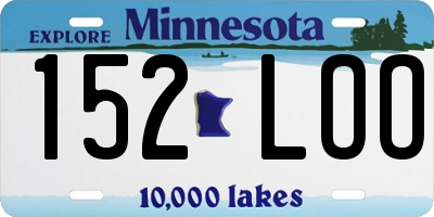 MN license plate 152LOO