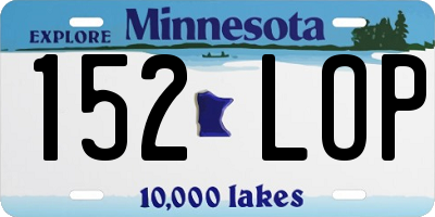 MN license plate 152LOP