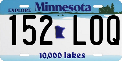 MN license plate 152LOQ