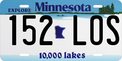 MN license plate 152LOS