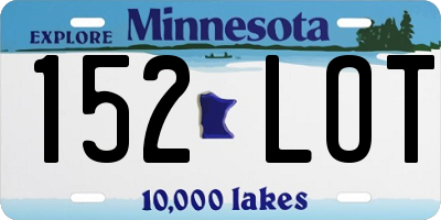 MN license plate 152LOT