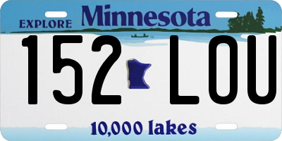 MN license plate 152LOU