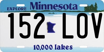 MN license plate 152LOV