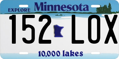 MN license plate 152LOX