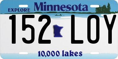 MN license plate 152LOY
