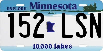 MN license plate 152LSN