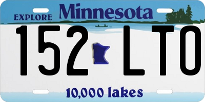 MN license plate 152LTO