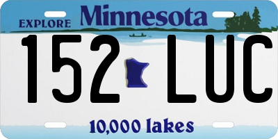 MN license plate 152LUC