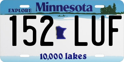 MN license plate 152LUF