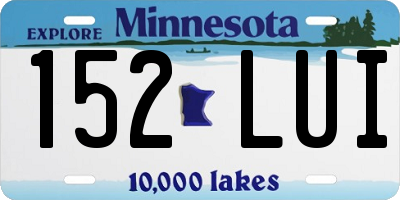 MN license plate 152LUI