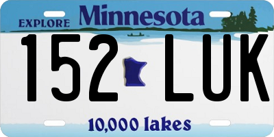 MN license plate 152LUK