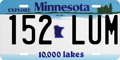 MN license plate 152LUM