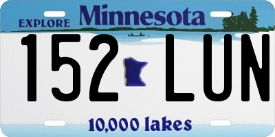 MN license plate 152LUN