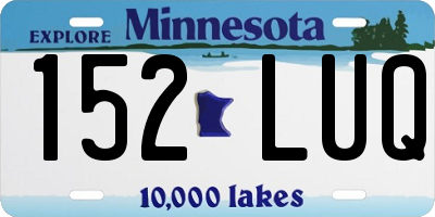 MN license plate 152LUQ