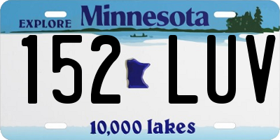 MN license plate 152LUV