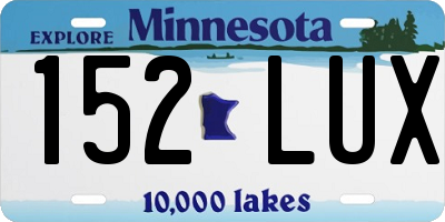 MN license plate 152LUX
