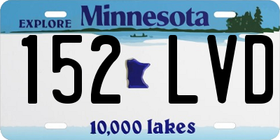 MN license plate 152LVD