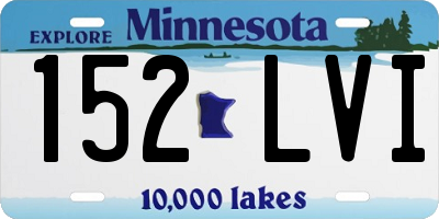 MN license plate 152LVI