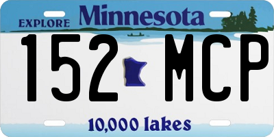 MN license plate 152MCP