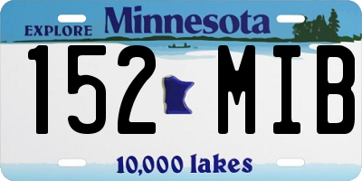 MN license plate 152MIB