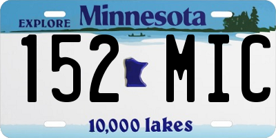MN license plate 152MIC