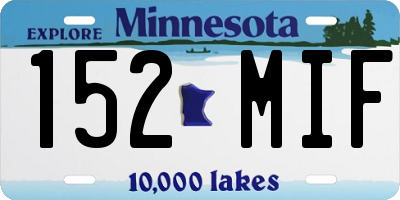 MN license plate 152MIF