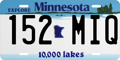 MN license plate 152MIQ
