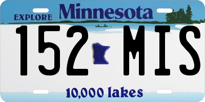 MN license plate 152MIS