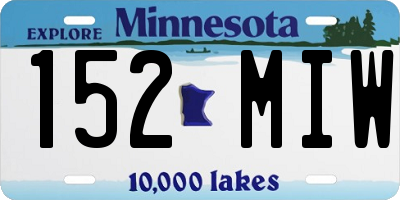 MN license plate 152MIW