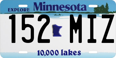 MN license plate 152MIZ