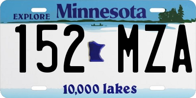 MN license plate 152MZA