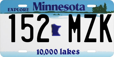MN license plate 152MZK