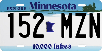 MN license plate 152MZN