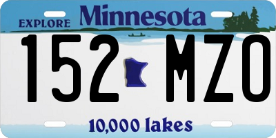 MN license plate 152MZO