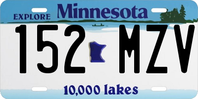 MN license plate 152MZV