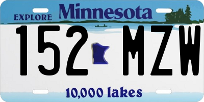 MN license plate 152MZW