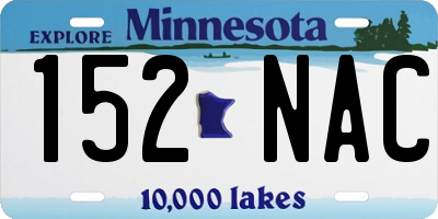 MN license plate 152NAC