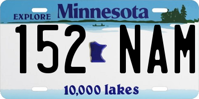 MN license plate 152NAM
