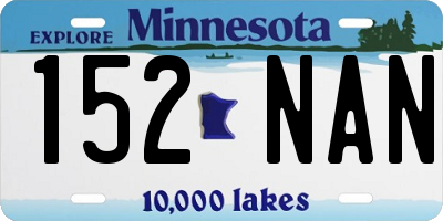 MN license plate 152NAN