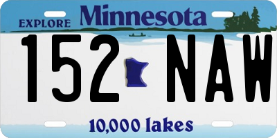 MN license plate 152NAW