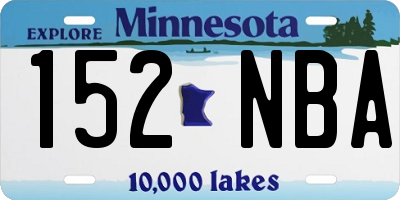 MN license plate 152NBA