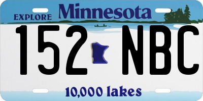 MN license plate 152NBC