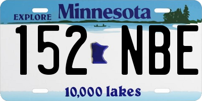 MN license plate 152NBE