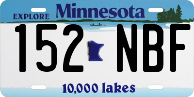 MN license plate 152NBF